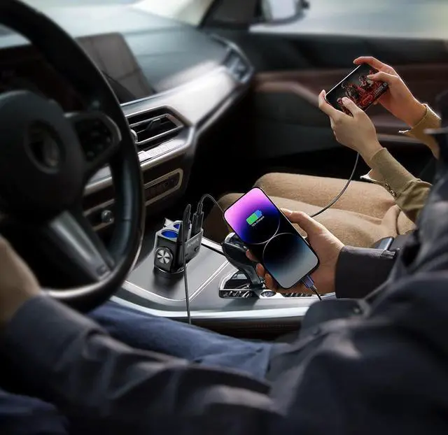 Alt view image 7 of 7 - Car Cigarette Lighter Splitter, BUVAYE 12V/24V Dual Cigarette Lighter Adapters for Cars 2-Socket Car Charger Adapter for iPhone/iPad/GPS/Dash Cam/Laptop