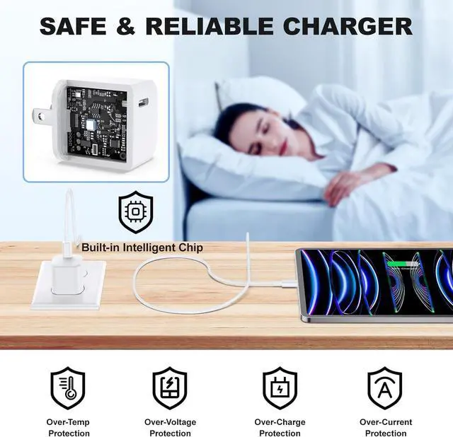 Alt view image 7 of 7 - USB C Charger Block, Agtray 2-Pack Mini USBC PD Fast Charging Cube C Box Charger Type C Charging Block Travel Wall Plug Power Adapter for iPhone 16e 16 15 14 13 12, iPad Pro Air Mini, AirPods, iwatch