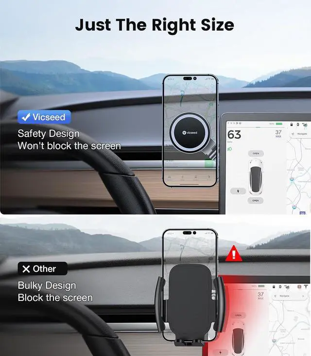 Alt view image 7 of 7 - VICSEED Tesla Phone MountStrongest Magnet Power Foldable Hidden Tesla Phone Holder Fit for All Phones, Tesla Model 3/Y/Cybertruck Accessories, Tesla Model 3 Model Y for MagSafe Car Mount