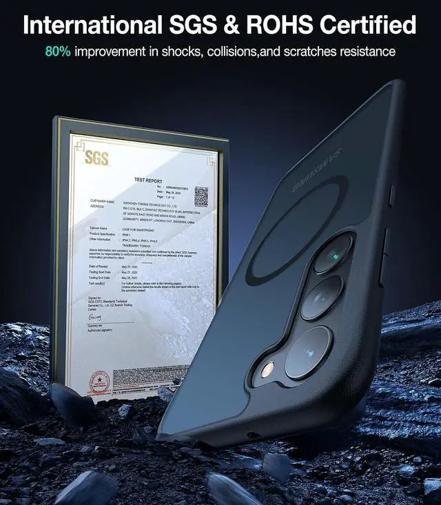 Alt view image 5 of 7 - TORRAS Magnetic Guardian Only for Samsung Galaxy S23 Case 6.1", [Military Grade Drop Tested] [Compatible with MagSafe] Semi-Clear Hard Back & Soft Edge Slim PC & TPU S23 Case 6.1 Inch, Black