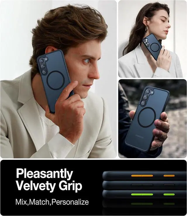 Alt view image 7 of 7 - TORRAS Magnetic Guardian Only for Samsung Galaxy S23 Case 6.1", [Military Grade Drop Tested] [Compatible with MagSafe] Semi-Clear Hard Back & Soft Edge Slim PC & TPU S23 Case 6.1 Inch, Black