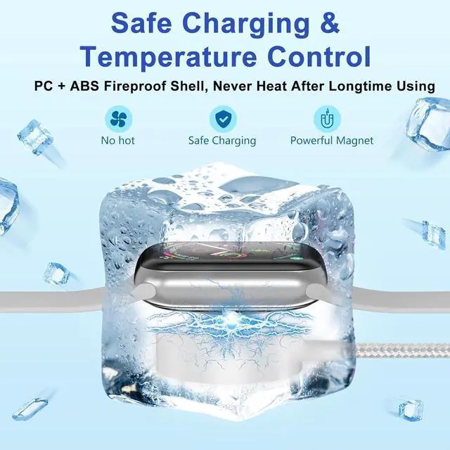 Alt view image 7 of 7 - Upgraded Multi Charging Cable for Apple Watch Charger 4 in 1 Magnetic iWatch Charger Nylon Braided USB C/L/Micro Compatible with iWatch Series 10-1/iPhone 16 15/Galaxy Android-4FT