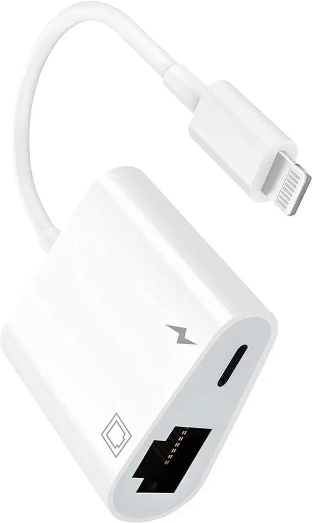 Main image of [Apple MFi Certified] Lightning to Ethernet Adapter for iPhone,2 in 1 LAN Ethernet Network to Lightning Adapter with Charging for iPhone 14/13/Pro Max/12/11/XS/XR/X/8/7/6/5 iPad 100Mbps Cat 8 7 6