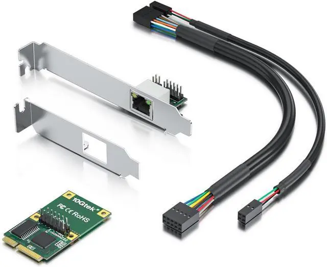 Alt view image 4 of 6 - 10Gtek Mini PCIe 1G Ethernet Network Card (Intel I210AT), with LED Light, 30-cm Cable Length, Single Port RJ45, Mini Pice Interface, not for M.2