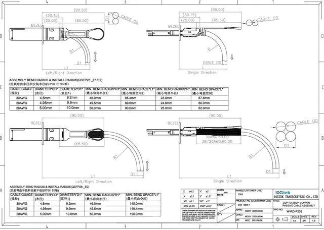 Alt view image 6 of 7 - 10Gtek for Mellanox MCP7H00-G01A 100Gb/s to 2x50GbE (QSFP28 to 2xQSFP28) Direct Attach Copper Splitter Cable, Breakout Passive Copper Hybrid Cable, ETH, 1.5-Meter