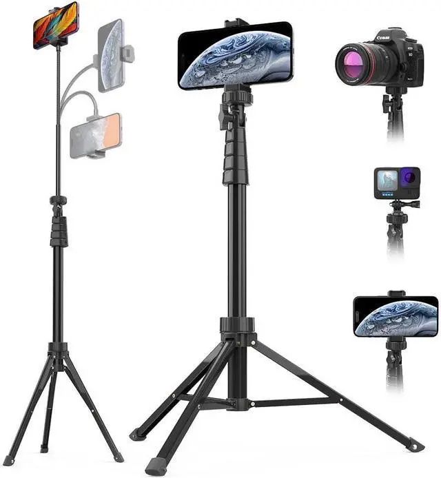 Main image of Aureday 88 Flexible Phone Tripod with 14.95 Gooseneck, Remote and Phone Holder, Overhead Cell Phone StandSelfie Stick for Video Recording, Compatible with iPhone Android Phone, Camera