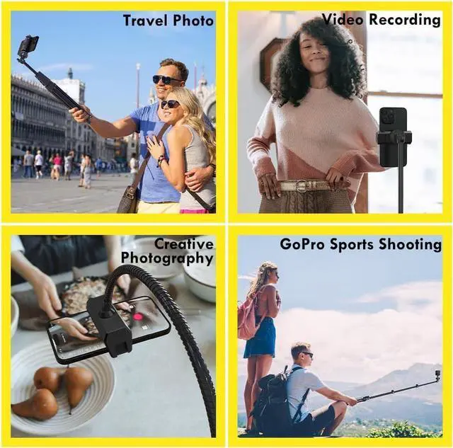 Alt view image 4 of 6 - Aureday 88 Flexible Phone Tripod with 14.95 Gooseneck, Remote and Phone Holder, Overhead Cell Phone StandSelfie Stick for Video Recording, Compatible with iPhone Android Phone, Camera