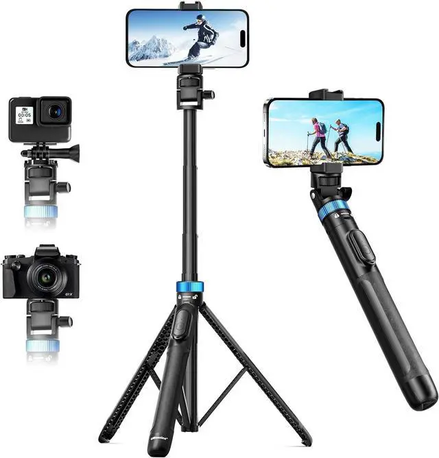Main image of UBeesize 72" Phone Tripod - Tripod for iPhone & Selfie Stick with Phone Holder & Remote - Upgraded, Stable & Portable Stand for iPhone 16/15/14, Android, Cameras & Action Cams