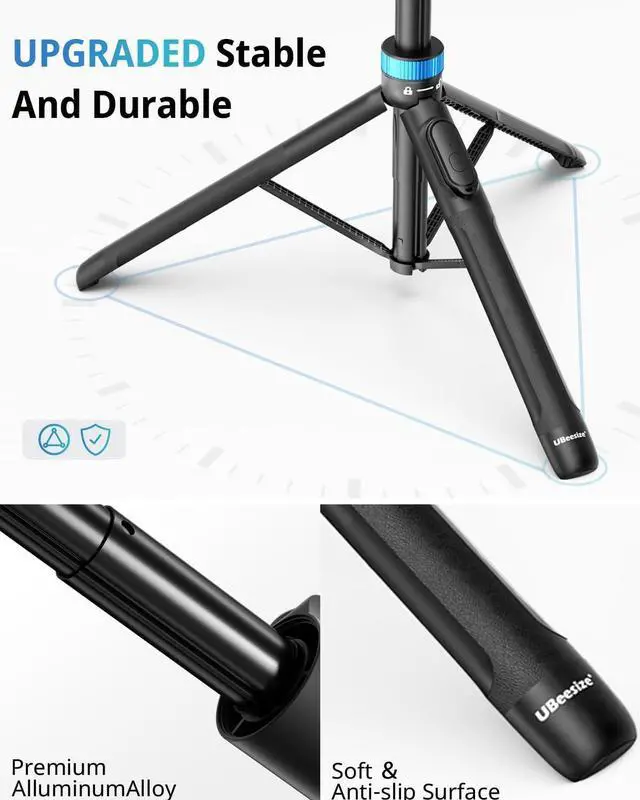 Alt view image 5 of 6 - UBeesize 72" Phone Tripod - Tripod for iPhone & Selfie Stick with Phone Holder & Remote - Upgraded, Stable & Portable Stand for iPhone 16/15/14, Android, Cameras & Action Cams