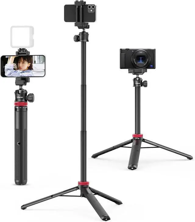 Main image of ULANZI MT-44 Extendable Phone Tripod, 59" Selfie Stick Vlog Stand with 2 in 1 Phone Clip, 360° Ball Head Camera Tripod for iPhone Sony Canon DJI Osmo Action Camera, Lightweight for Travel