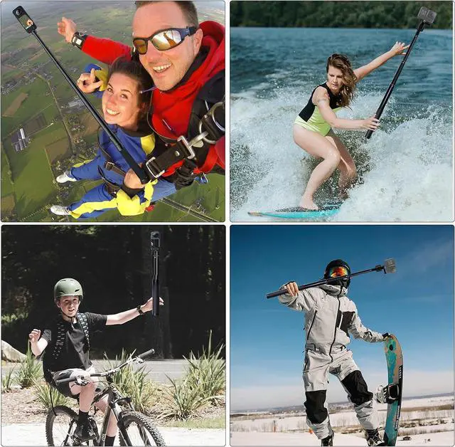 Alt view image 6 of 7 - 51.2 inch Invisible Selfie Stick Compatible with GoPro Hero 13 12 11 10 9 AKASO EK7000 Brave 4 Brave 7 LE Insta360 DJI Osmo Action and More,30-130cm Extension Pole Aluminum Monopod with 1/4" Screw