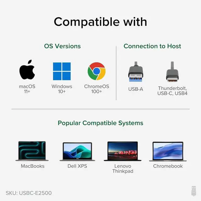 Alt view image 5 of 7 - Plugable 2.5G USB-C and USB to Ethernet Adapter  Dual-Connector 2-in-1 USB-C to RJ45 2.5Gbps LAN, Compatible with Thunderbolt 5 & 4, USB4, USB 3.0, Windows, Mac, ChromeOS, iPhone 15 & 16