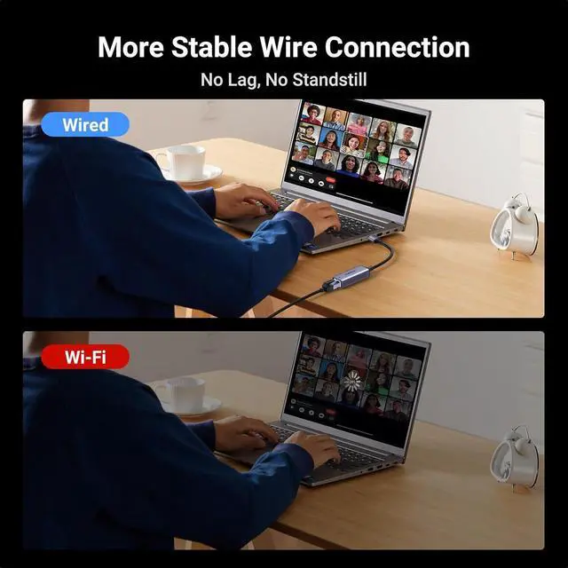 Alt view image 4 of 7 - USB to Ethernet Adapter Plug and Play Ethernet Adapter Aluminium Shell 1Gbps Gigabit RJ45 to USB 3.0 Network Dongle Compatible with Nintendo Switch Laptop MacBook Surface Pro Windows