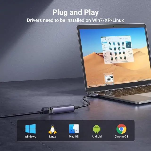 Alt view image 5 of 7 - USB to Ethernet Adapter Plug and Play Ethernet Adapter Aluminium Shell 1Gbps Gigabit RJ45 to USB 3.0 Network Dongle Compatible with Nintendo Switch Laptop MacBook Surface Pro Windows