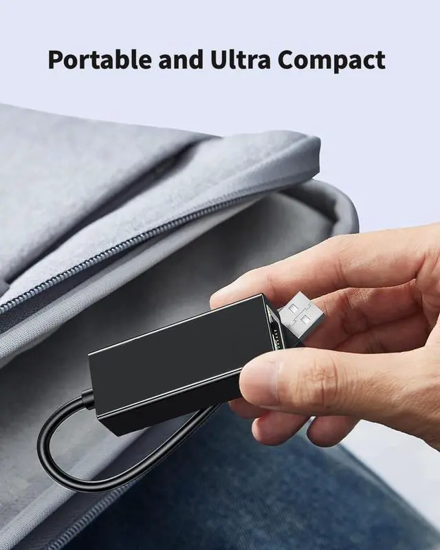 Alt view image 6 of 7 - USB 3.0 to Ethernet Adapter, Driver Free to 10/100/1000 Gigabit Ethernet LAN Network, Aluminum Portable USB-A Compatible for MacBook,Surface,Windows,Vista,Mac,Linux,and More