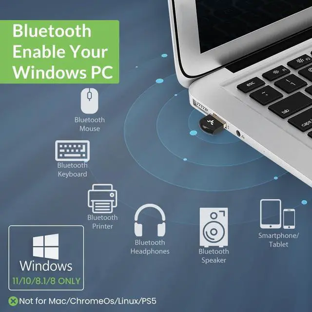 Alt view image 2 of 7 - Avantree DG45 USB Bluetooth Adapter Dongle for PC, Computer, Desktop & Laptop, Compatible with Windows 11/10/8.1/8 Only - Connects Bluetooth Headphones, Speakers, Keyboards, Mice & Printers (Not 2.4G)