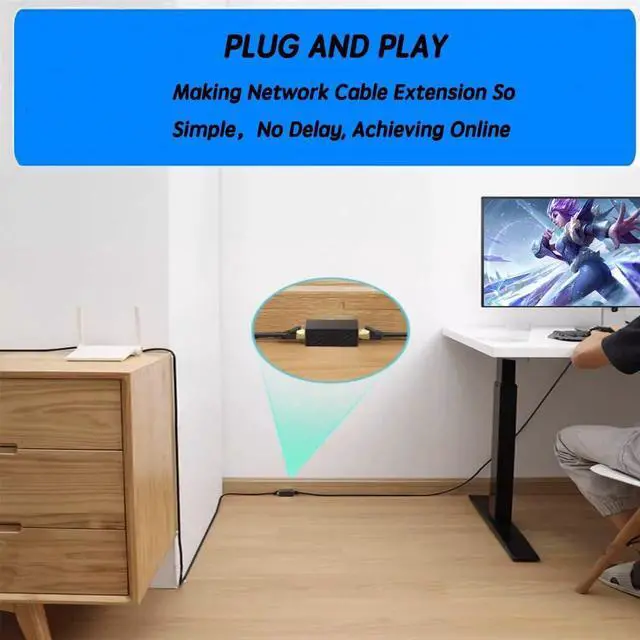 Alt view image 6 of 6 - RJ45 Ethernet Coupler, Aoiutrn 4 Pack RJ45 LAN Internet Female to Female Network Extender Connector 10Gbps Extension Adapter for Cat5,Cat5e,Cat6,Cat7,Cat8 (RJ45)