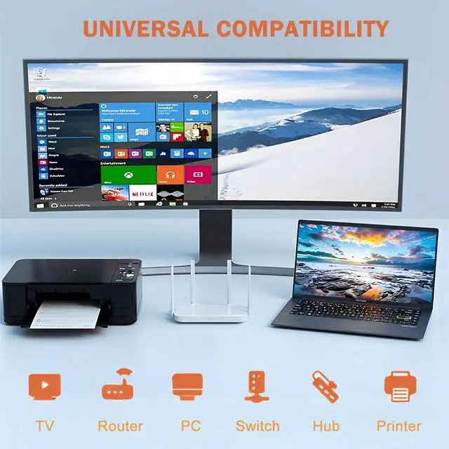 Alt view image 5 of 7 - Ethernet Splitter 1 in 2 Out, Gigabit Internet Splitter with USB Power Cable, High Speed 1000Mbps LAN Splitter 1 to 2 Ways [ 2 Devices Online Simultaneously] for Cat 5/ 5e/ 6/7/ 8 Cable