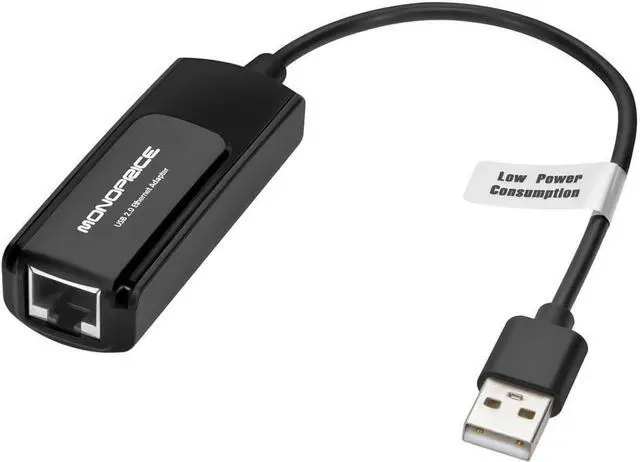 Main image of Monoprice USB 2.0 Ultrabook Ethernet Adapter (Low Power), Supports Windows and MacOS
