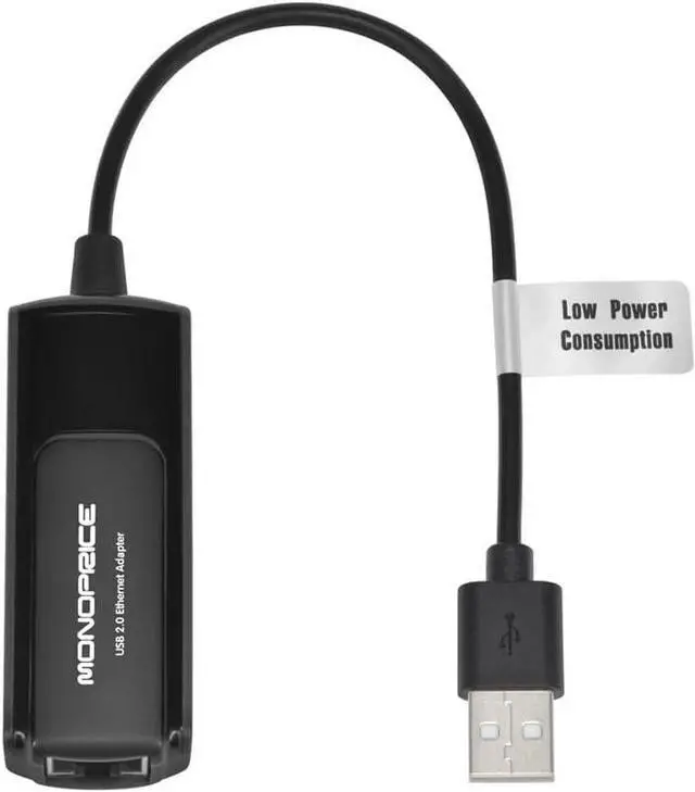 Alt view image 3 of 5 - Monoprice USB 2.0 Ultrabook Ethernet Adapter (Low Power), Supports Windows and MacOS