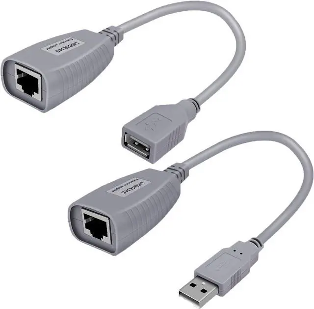 Main image of Cat5 to USB Adapter, USB Extender rj45 Up to 164ft/50m, Supports USB1.1 Protocol Over Cat5a/Cat6 Ethernet Compatible with USB2.0 Mouse, Keyboard, Printer