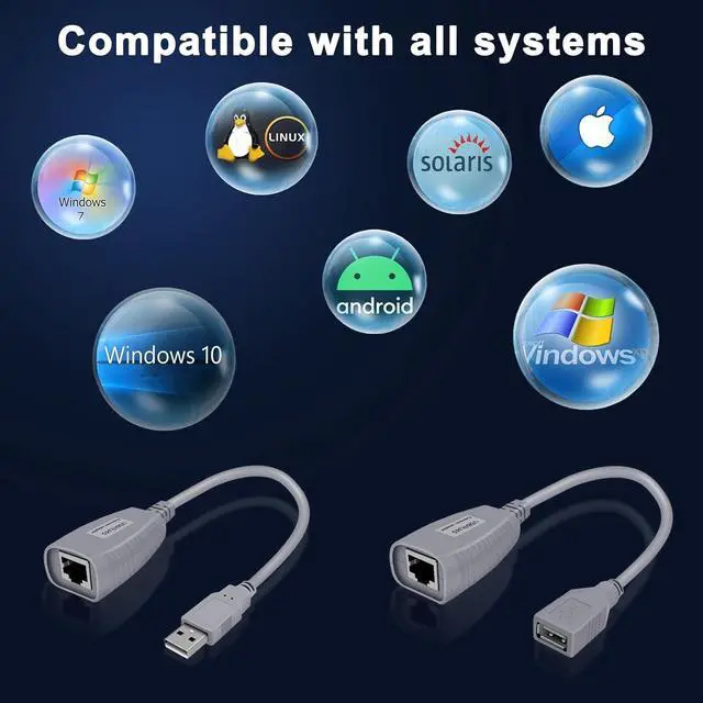 Alt view image 5 of 7 - Cat5 to USB Adapter, USB Extender rj45 Up to 164ft/50m, Supports USB1.1 Protocol Over Cat5a/Cat6 Ethernet Compatible with USB2.0 Mouse, Keyboard, Printer