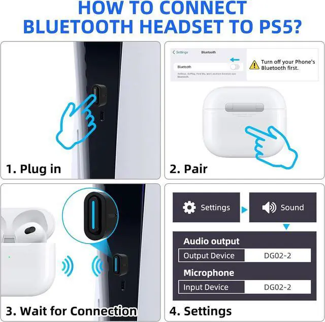 Alt view image 4 of 7 - Smof USB Bluetooth Audio Adapter for PS5, PS4,Switch,Mac. Compatible Bone Conduction Headsets Wireless Audio Dongle with aptX Low Latency Support, USB Bluetooth 5.2 Adapter