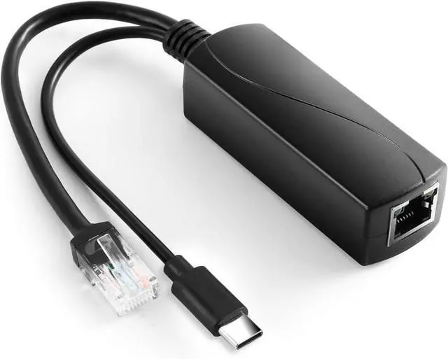 Main image of 2.5G Type C PoE Splitter 5V/3A, 48V PoE to USB-C 5V/3A 15W Output, 2.5Gbps Ethernet Comply IEEE802.3af/at, Plug and Play for Smart Home