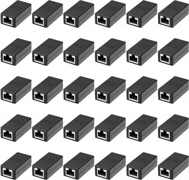 Main image of Dingsun RJ45 Coupler, Ethernet Extender Female to Female Ethernet Coupler for Cat7/ Cat6/ Cat5/ Cat5e(30Pack, Black)