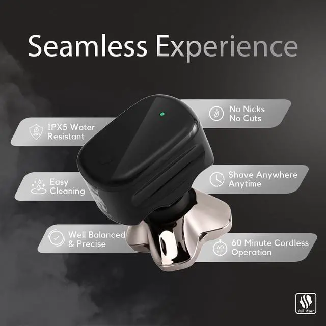 Alt view image 4 of 7 - Skull Shaver Pitbull Silver PRO: Electric Head Shaver for Men, Wet & Dry Bald Head Shaver with Ergonomic Design - Perfect Grooming for Men