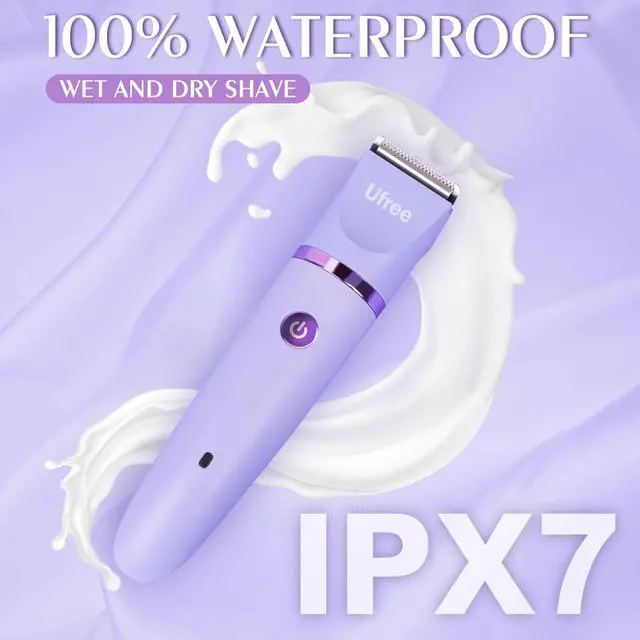 Alt view image 5 of 7 - Ufree Bikini Trimmer Electric Razors for Women, Rechargeable Pubic Body Hair Trimmer Electric Shaver for Legs Body Hair, Bikini Shaver IPX7 Waterproof, Gifts for Women, Purple