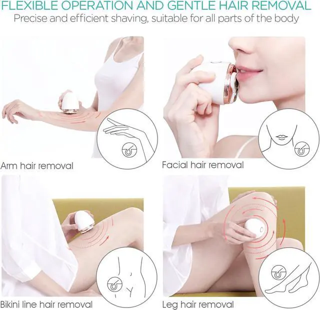 Alt view image 3 of 7 - Electric Shaver for Women 3D Floating Blade Rotary Razor Hair Remover for Arms, Legs and Underarms Rechargeable Portable and Safe Wet and Dry Use ES300