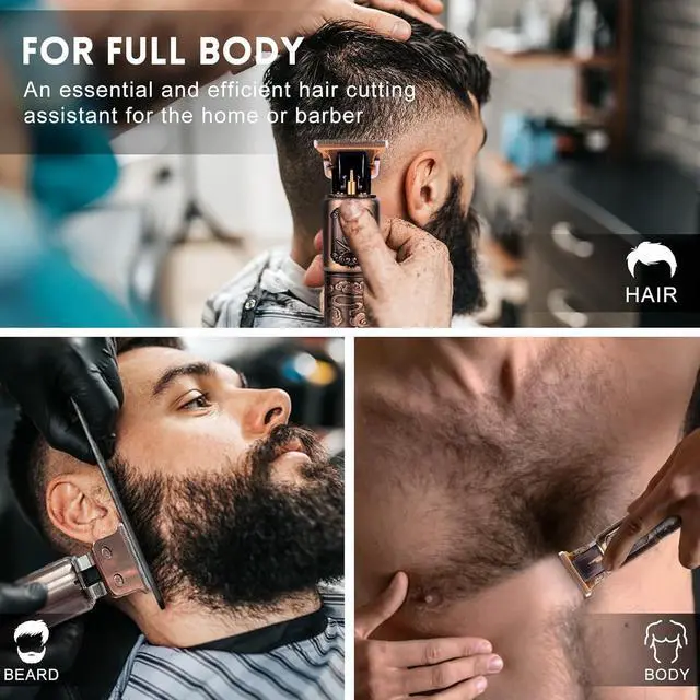 Alt view image 5 of 7 - Ufree Professional Beard Trimmer for Men, Zero Gapped T-Blade Hair Clipper & Mustache Trimmer Kit with LCD Display, Precision Edgers for Haircut & Grooming, Barber-Grade Electric Shaver, Gifts for Men