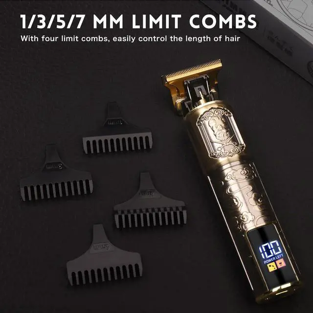 Alt view image 7 of 7 - Ufree Professional Beard Trimmer for Men, Zero Gapped T-Blade Hair Clipper & Mustache Trimmer Kit with LCD Display, Precision Edgers for Haircut & Grooming, Barber-Grade Electric Shaver, Gifts for Men