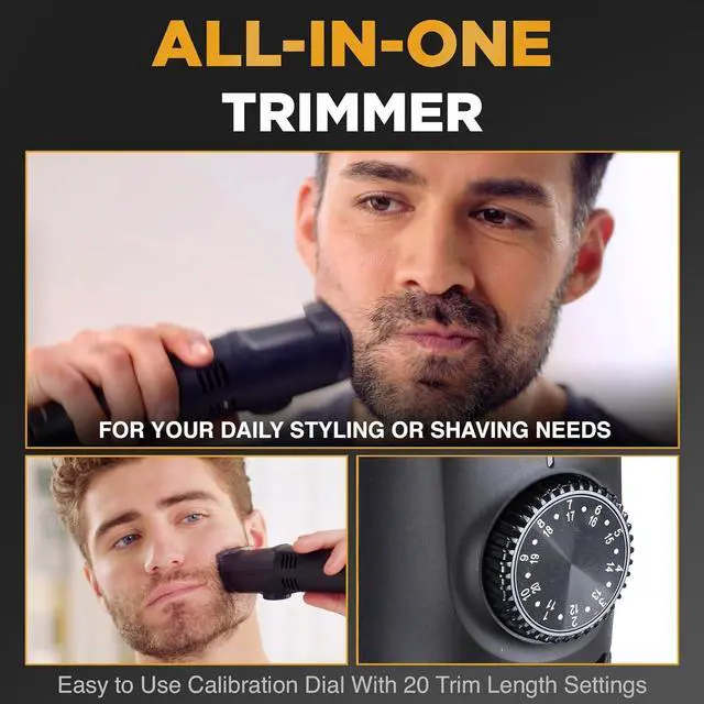 Alt view image 6 of 7 - Bell+Howell Vacutrim Professional Beard Trimmer for Men with Vacuum - Electric Cordless Rechargeable Beard Shaver Mens Trimmer, 20 Settings, As Seen on TV