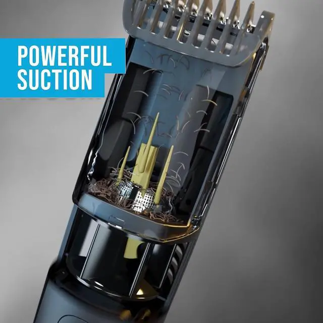 Alt view image 7 of 7 - Bell+Howell Vacutrim Professional Beard Trimmer for Men with Vacuum - Electric Cordless Rechargeable Beard Shaver Mens Trimmer, 20 Settings, As Seen on TV