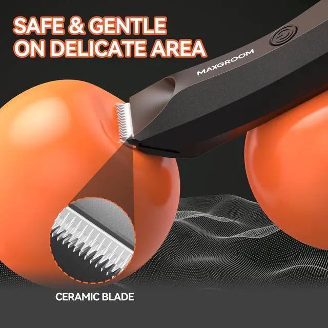 Alt view image 3 of 7 - Manscape Body Hair Trimmer for Men, IPX7 Waterproof Pubic & Groin Hair Trimmer- Electric Ball Shaver with LED Light, Ceramic Blade, USB Rechargeable & Travel Pouch