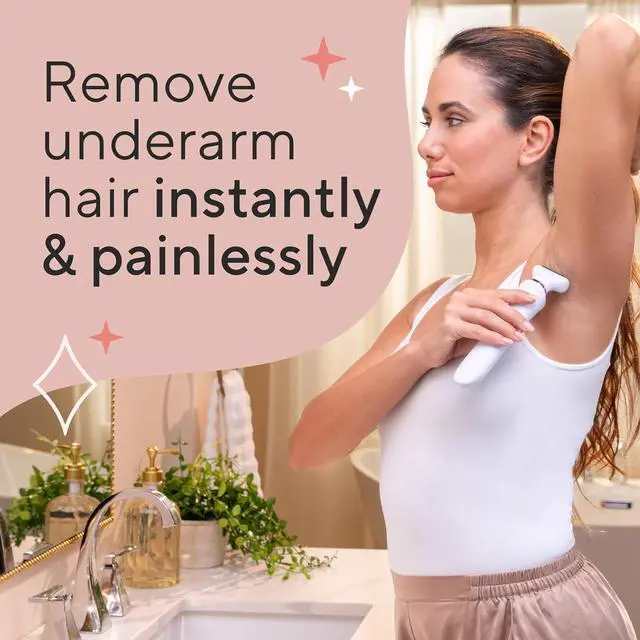 Alt view image 2 of 7 - Finishing Touch Flawless Underarm Hair Removal Electric Razor Device, Designed to Shave and Contour Womens Sensitive Underarm Area, Cordless Groomer, Painless for All Skin Types