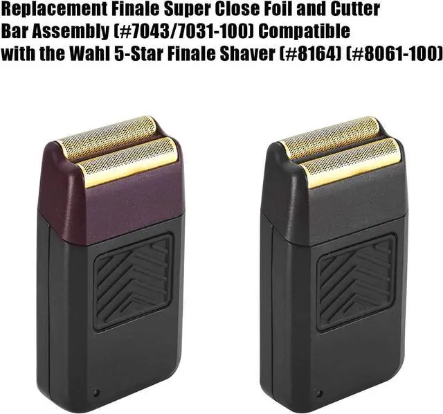Alt view image 3 of 7 - Professional 5 Star Series Finale Shaver Replacement Foil and Cutter Bar Assembly Compatible with wahl Foil Heads 7031-100/7043-100,Fit for #8061 8164 Shaver (Black 3 Pack)