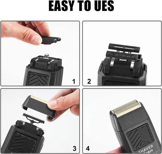 Alt view image 7 of 7 - Professional 5 Star Series Finale Shaver Replacement Foil and Cutter Bar Assembly Compatible with wahl Foil Heads 7031-100/7043-100,Fit for #8061 8164 Shaver (Black 3 Pack)