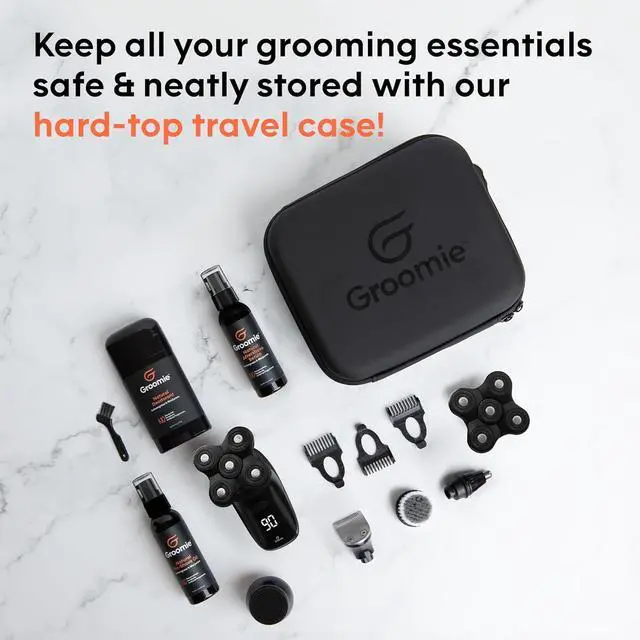Alt view image 3 of 6 - Groomie Travel Case for BaldiePro Electric Head Shaver for Men - Sleek Hard Case for Shaving Kit - Portable On-the-Go Accessory for Head Shaver & Grooming Accessories