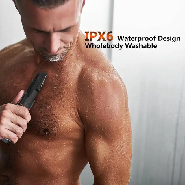 Alt view image 2 of 7 - Manscape Body Hair Trimmer for Men, Waterproof Pubic, Groin & Ball Shaver, No-Nick Mens Grooming Kit with LED Display, Type-C USB Rechargeable, Guide Comb & Travel Lock