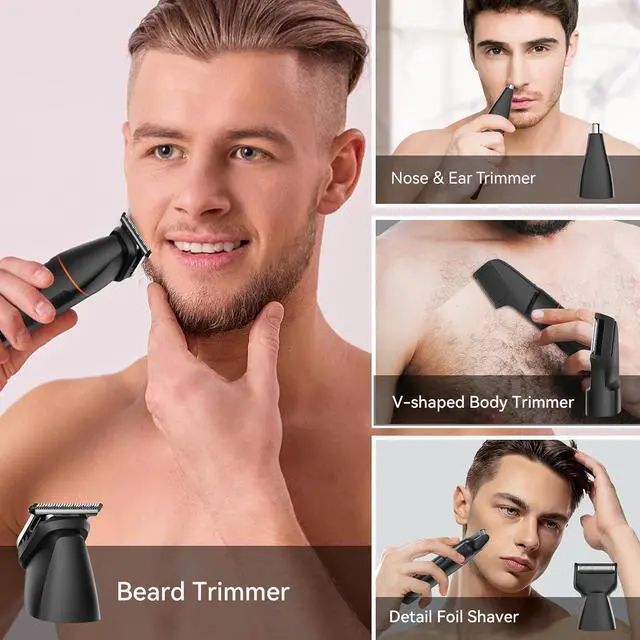 Alt view image 5 of 7 - Manscape Body Hair Trimmer for Men, Waterproof Pubic, Groin & Ball Shaver, No-Nick Mens Grooming Kit with LED Display, Type-C USB Rechargeable, Guide Comb & Travel Lock