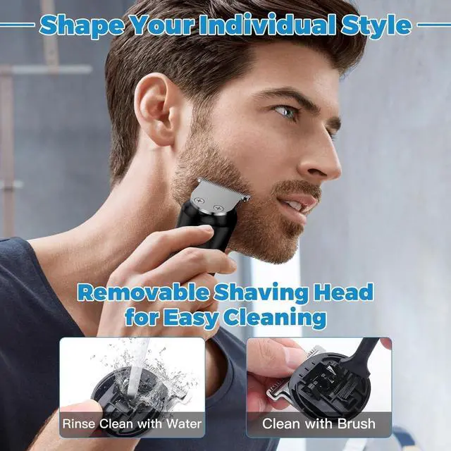 Alt view image 2 of 6 - Beard Trimmer for Men - 5 in 1 Kit Electric Razor, Nose Hair Trimmer with LED Display, Cordless Mustache Body Face Grooming Kit, Waterproof Rechargeable Beard Shaver