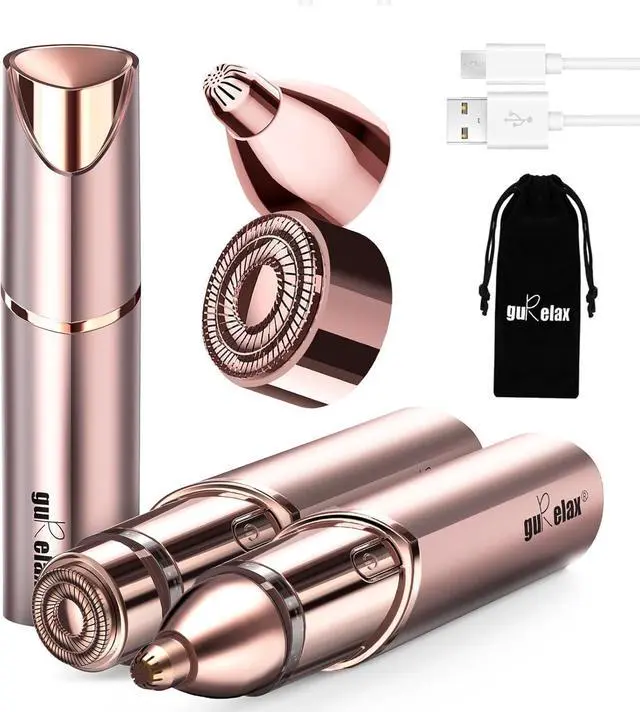 Main image of Facial Hair Remover for Women(Gen 3 Pro), Eyebrow Facial Trimmer, Luxury 2 in1 Hair Removal Device for Face, Lip, Nose, with Replacement Heads