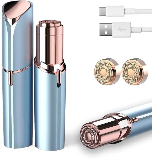 Main image of Facial Hair Removal for Women, Painless Hair Removal Device Lady Face Electric Razor for Lip, Chin,arms with USB Rechargeable Included 2 pc Replacement Heads