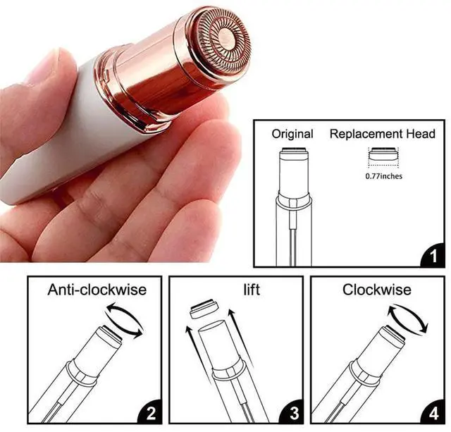 Alt view image 4 of 7 - Replacement Heads for Flawless Facial Hair Remover, Replacement Blades for Finishing Touch Flawless Hair Removal Gen 2