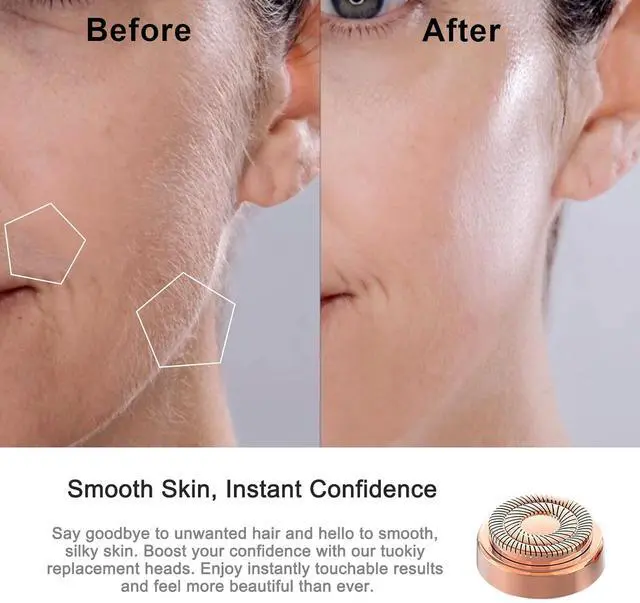 Alt view image 3 of 7 - Replacement Heads for Flawless Facial Hair Remover, Replacement Blades for Finishing Touch Flawless Hair Removal Gen 2