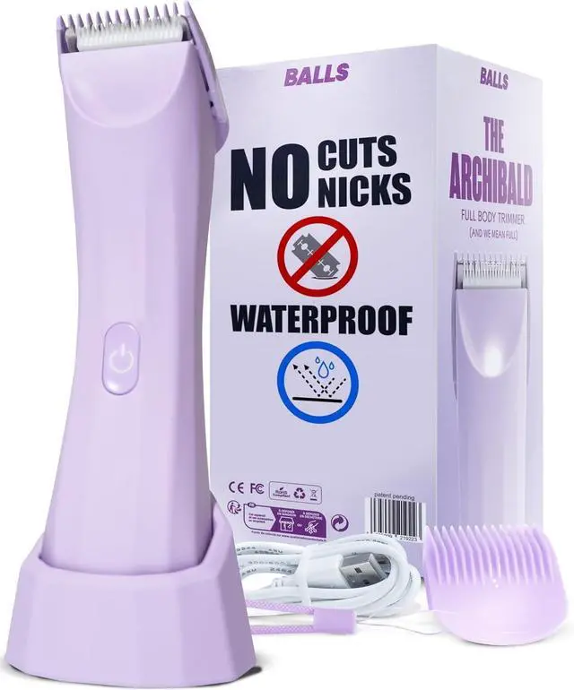 Main image of BALLS V3 The Archibald - Body and Bikini Trimmer Women - Wet/Dry, No Cuts, 100% Waterproof, Cordless - Pubic Hair Trimmer for Women and Men with Replaceable Blades