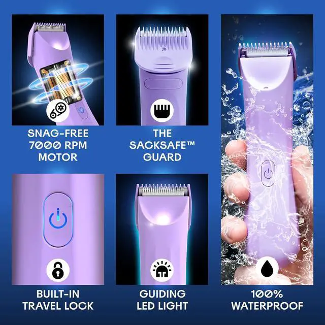 Alt view image 3 of 7 - BALLS V3 The Archibald - Body and Bikini Trimmer Women - Wet/Dry, No Cuts, 100% Waterproof, Cordless - Pubic Hair Trimmer for Women and Men with Replaceable Blades
